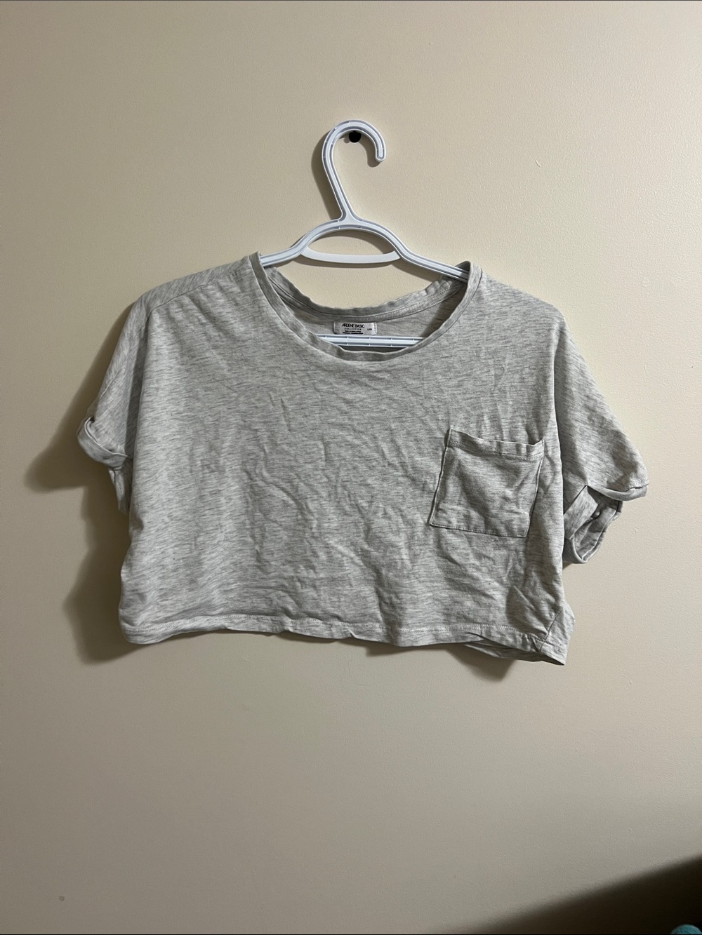 Ardene Heather Gray Cropped Pocket Tee